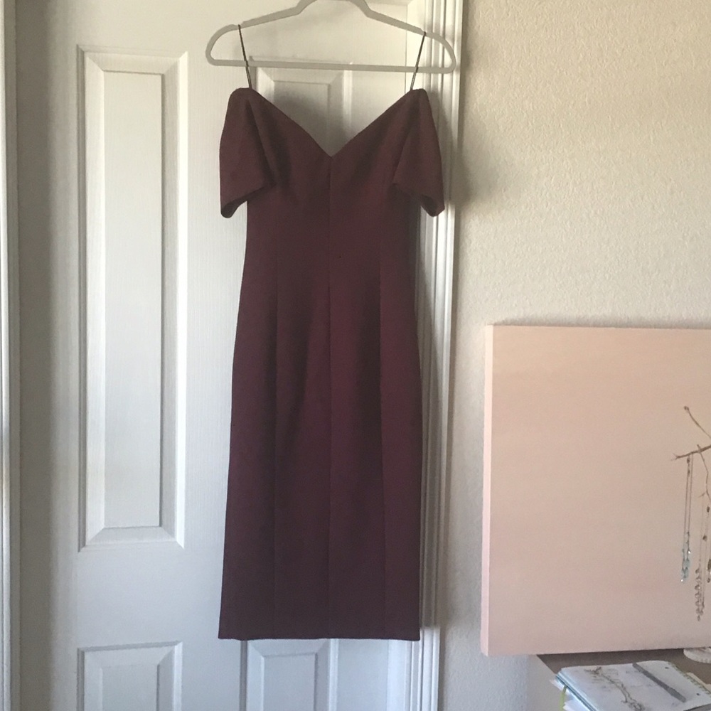 Cinq à Sept Off Shoulder Birch Dress in Mulberry